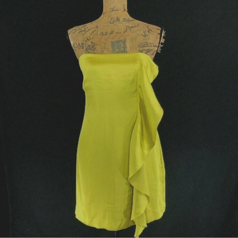BCBGeneration Strapless Dress in Chartreuse Green
